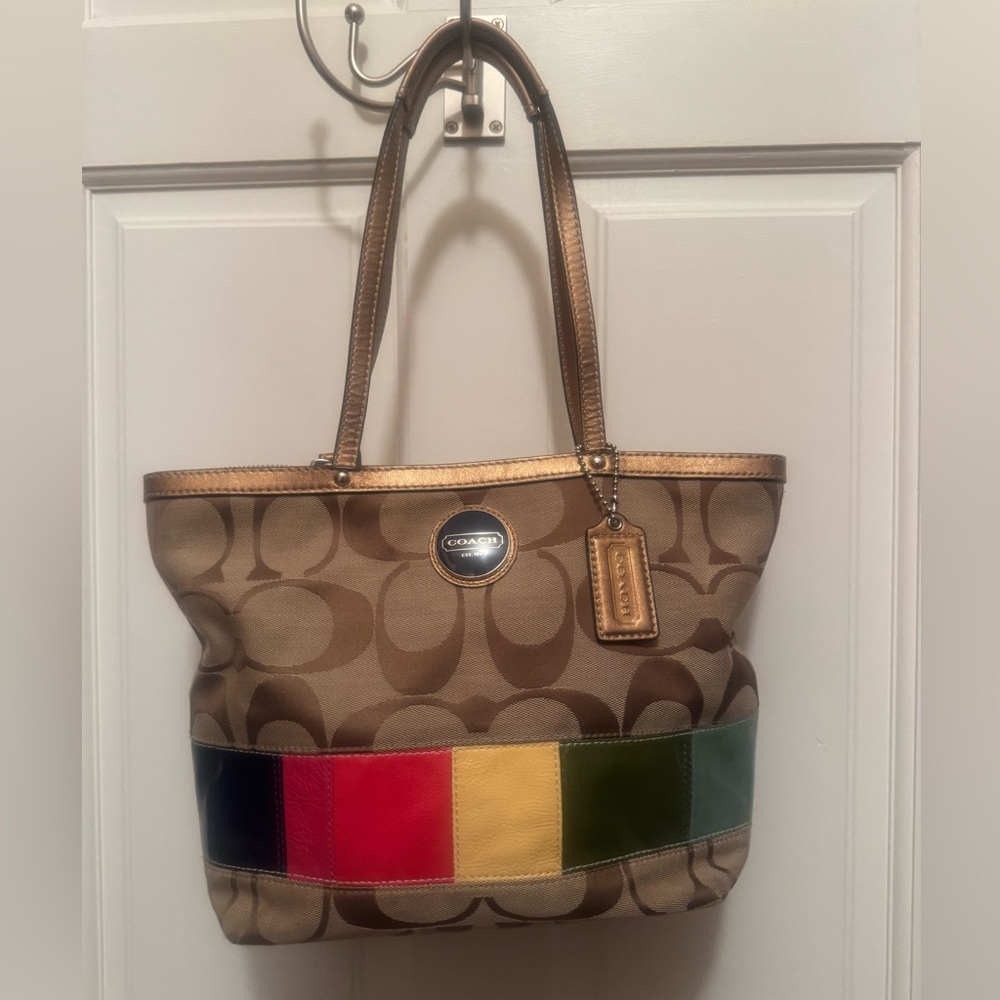 Multicolored classic Coach handbag